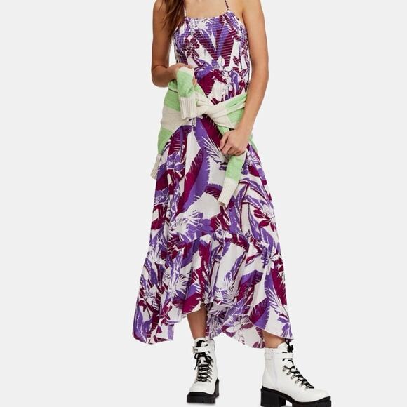 Free People Ivory Combo Heat Wave Maxi Dress Sz M NWT - Picture 1 of 15